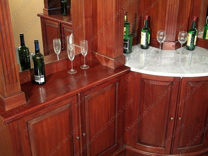 10ft Mahogany Distressed L- Shape Corner Pub Bar