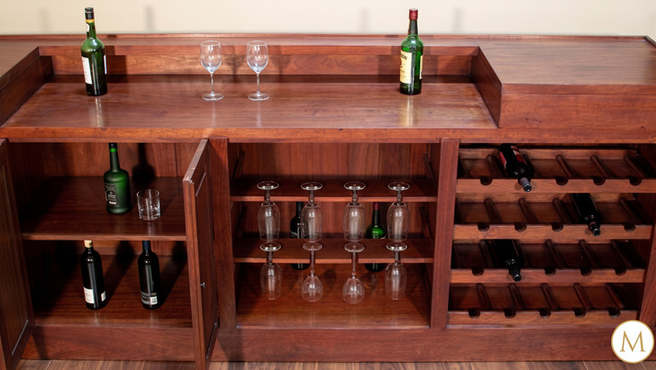 10ft Mahogany Distressed L- Shape Corner Pub Bar