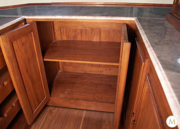 12ft Mahogany Distressed Corner Pub Bar w/ Marble