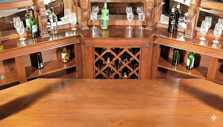 13ft Corner Canopy Pub Bar w/ Brass Rails