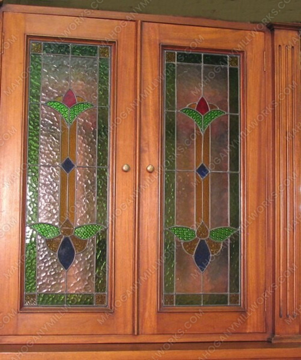 14ft Distressed Stained Glass Canopy Pub Bar w/ Brass Rails
