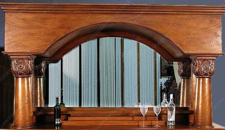 7.5ft Mahogany U-Shape Marble top Horseshoe Pub Bar w/Brass Rails