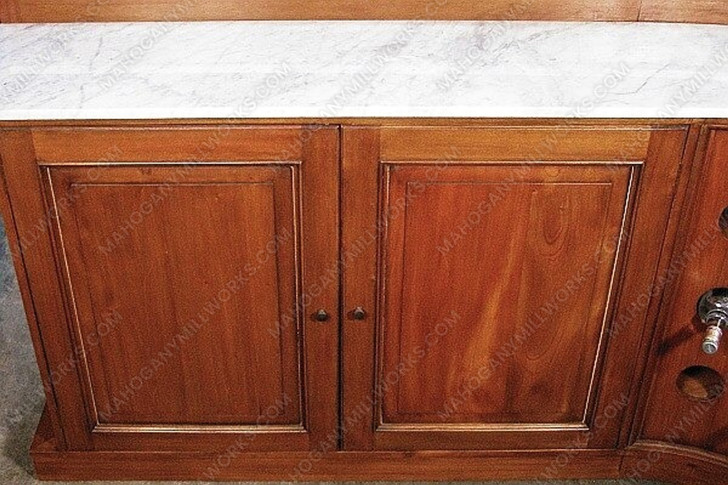 7.5ft Mahogany U-Shape Marble top Horseshoe Pub Bar w/Brass Rails