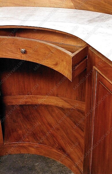 7.5ft Mahogany U-Shape Marble top Horseshoe Pub Bar w/Brass Rails