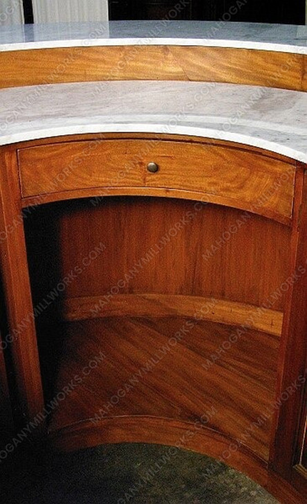 7.5ft Mahogany U-Shape Marble top Horseshoe Pub Bar w/Brass Rails