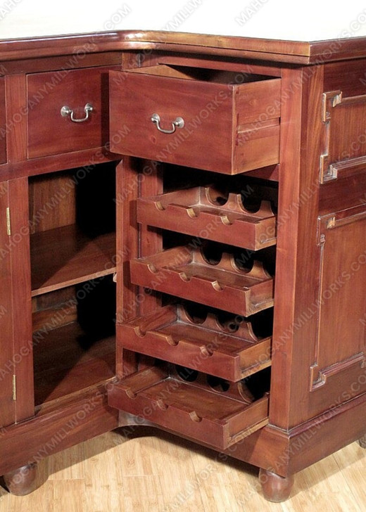 6ft Solid Mahogany Carved Corner Home Pub Bar