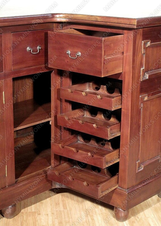 6ft Solid Mahogany Carved Corner Home Pub Bar