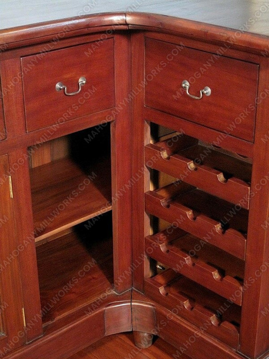 6ft Solid Mahogany Corner Home Pub Liquor Wine Bar