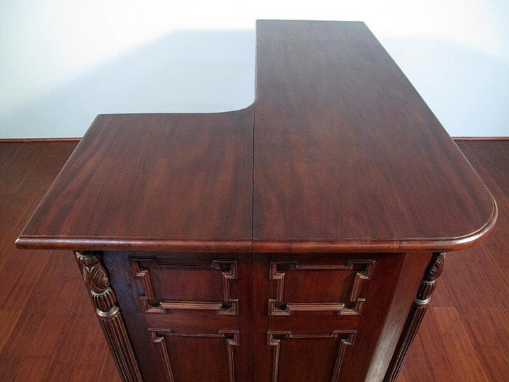 6ft Solid Mahogany Corner Home Pub Liquor Wine Bar