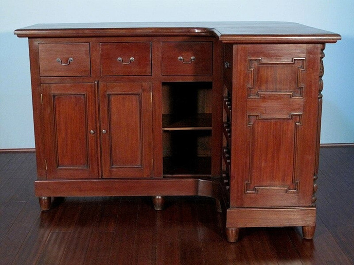 6ft Solid Mahogany Corner Home Pub Liquor Wine Bar