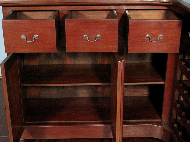 6ft Solid Mahogany Corner Home Pub Liquor Wine Bar