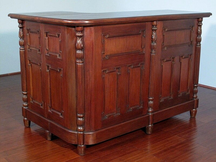6ft Solid Mahogany Corner Home Pub Liquor Wine Bar