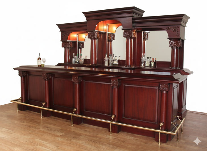 12ft Mahogany Complete Traditional English Pub Bar Set