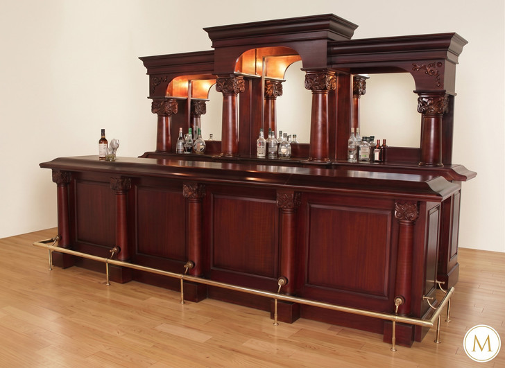 12ft Traditional Mahogany English Pub Bar