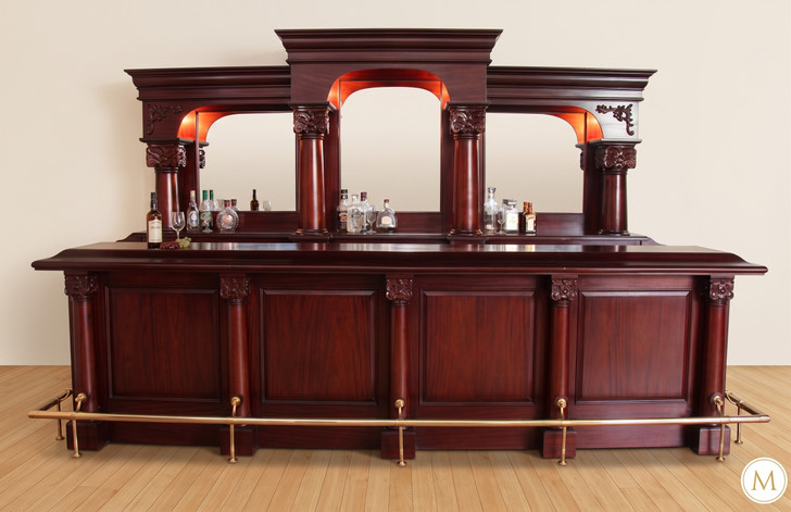 12ft Traditional Mahogany English Pub Bar