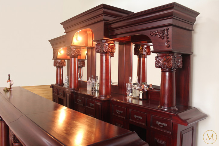 12ft Traditional Mahogany English Pub Bar