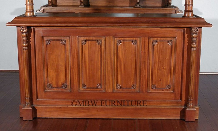 6.5ft Mahogany Canopy Pub Bar with Stained Glass