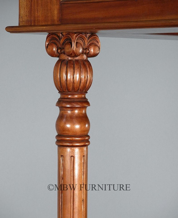 6.5ft Mahogany Canopy Pub Bar with Stained Glass