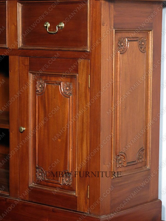 6.5ft Mahogany Canopy Pub Bar with Stained Glass