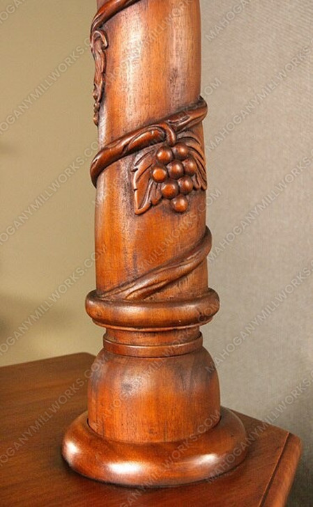 6.5ft Light Finish Hand Carved Canopy Wine & Pub Bar