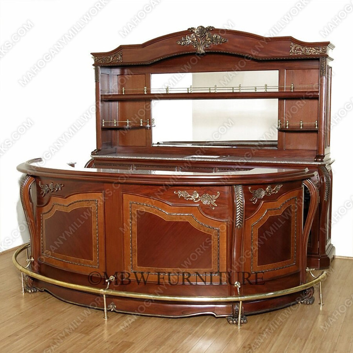 9.5ft Italian Inlay Rounded Front Pub Bar