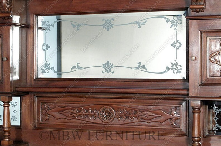 14ft Gothic Walnut Stained Glass Canopy Pub Bar