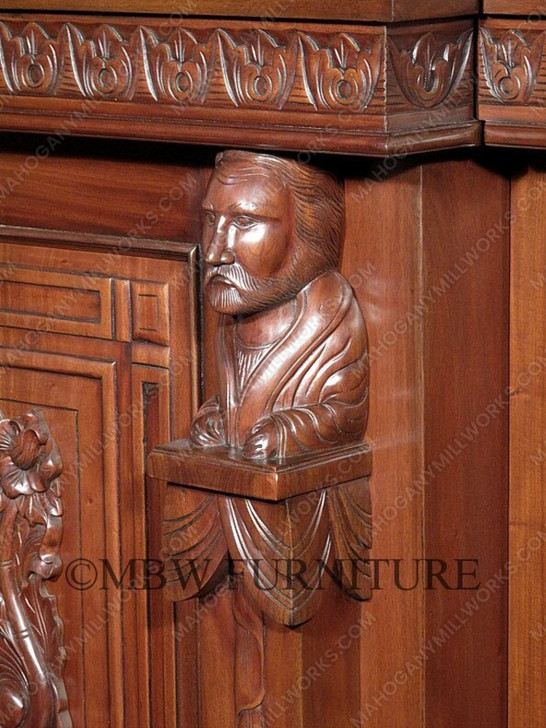 14ft Gothic Walnut Stained Glass Canopy Pub Bar