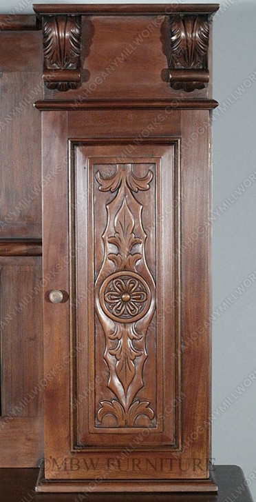 14ft Gothic Walnut Stained Glass Canopy Pub Bar