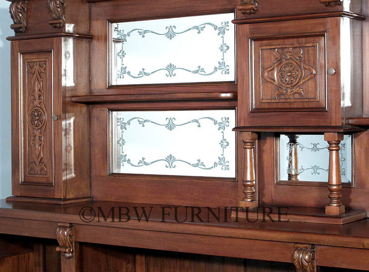14ft Gothic Mahogany Stained Glass Canopy Pub Bar