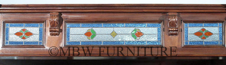 14ft Gothic Mahogany Stained Glass Canopy Pub Bar