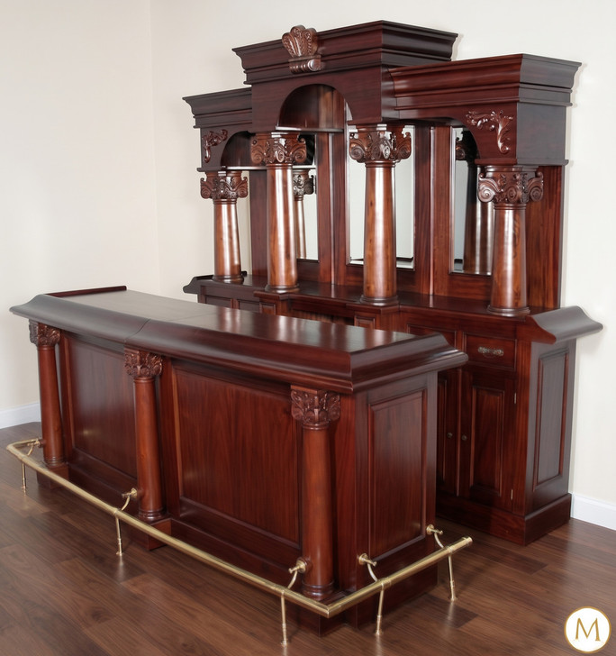 9ft Classic English Mahogany Home Pub Bar