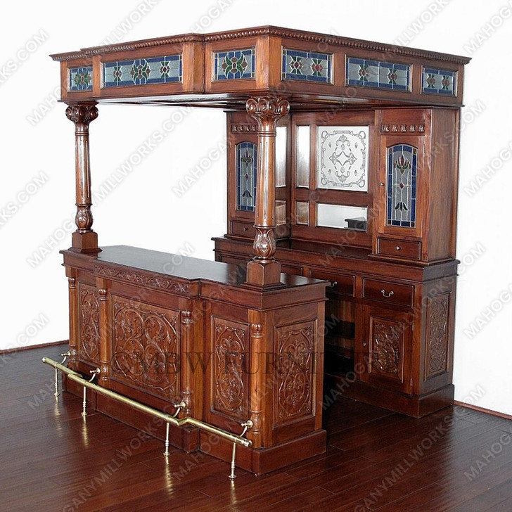 7ft Mahogany Carved Canopy Home Pub Bar