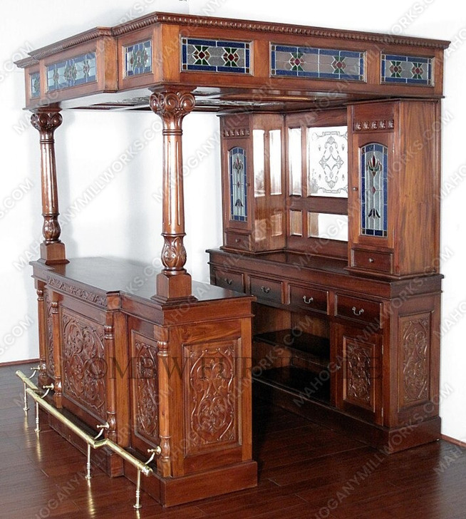 7ft Mahogany Carved Canopy Home Pub Bar