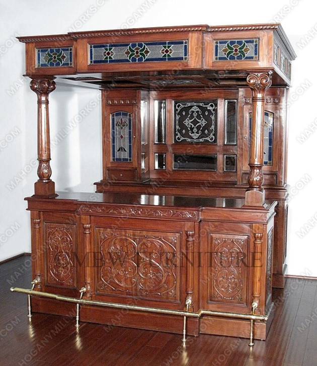 7ft Mahogany Carved Canopy Home Pub Bar