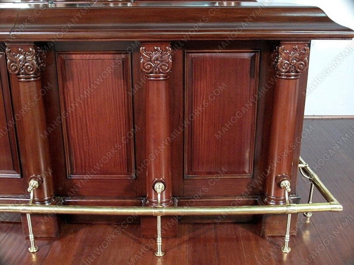 9ft Solid Mahogany Traditional English Pub Tavern Bar