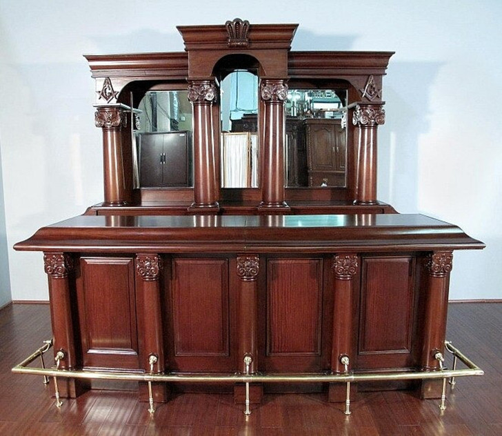 9ft Traditional Mahogany English Home Pub Bar