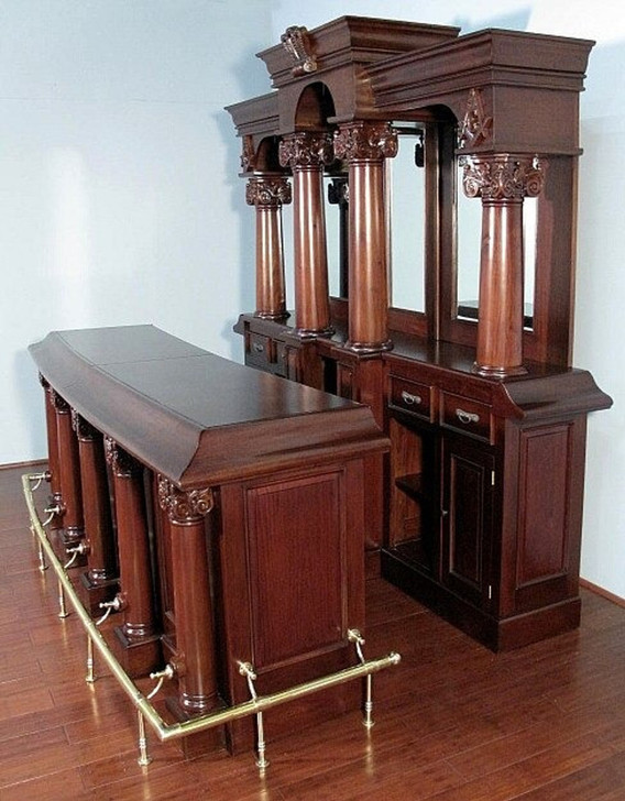 9ft Traditional Mahogany English Home Pub Bar