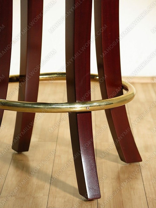 Mahogany Leather Swivel Bar Stools Pair (2)