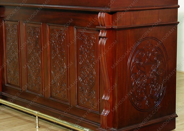 14ft Red Mahogany Edwardian Club Bar Front