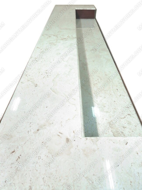 14ft Premium Mahogany Marble Top Pub Bar Front w/ Rails