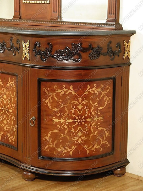 Marquetry Inlay Double Sink Bathroom Vanity