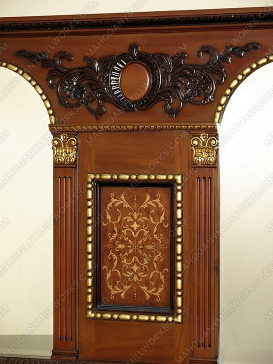 Marquetry Inlay Double Sink Bathroom Vanity