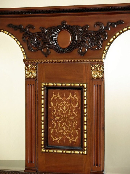 Marquetry Inlay Double Sink Bathroom Vanity