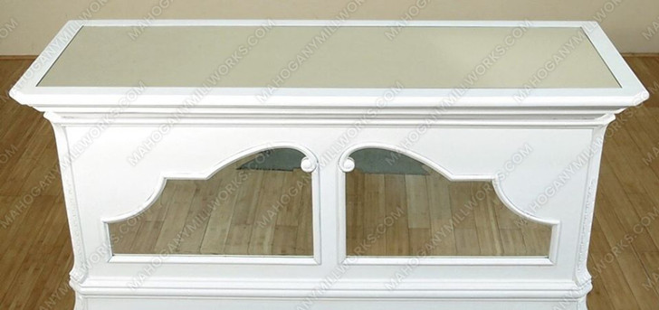 6ft White Liquor Home Pub Bar Front w/ Mirror