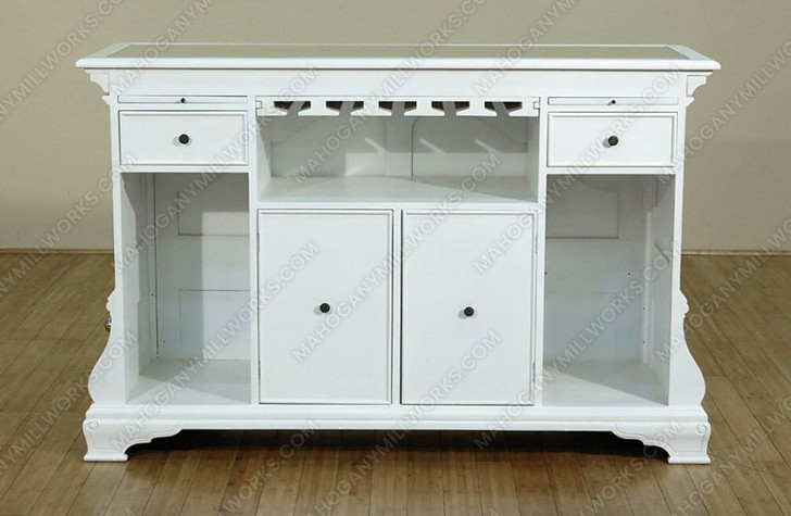 6ft White Liquor Home Pub Bar Front w/ Mirror