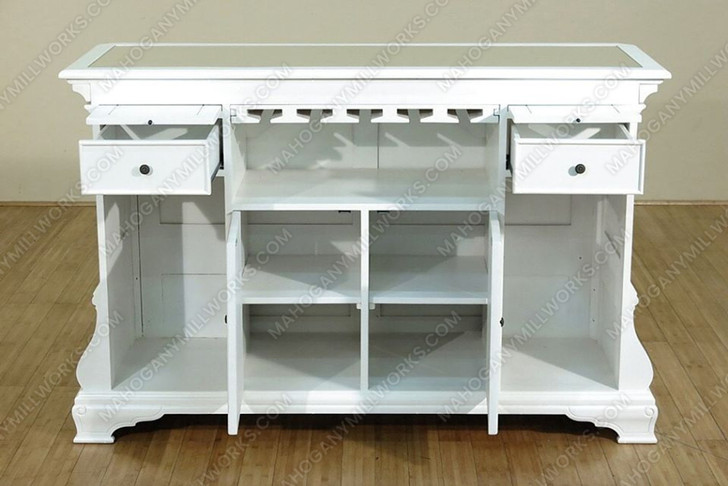 6Ft White Liquor Home Pub Bar Front w/ Mirror