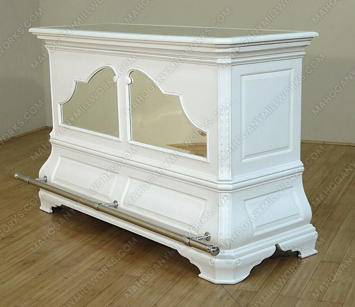 6ft White Liquor Home Pub Bar Front w/ Mirror