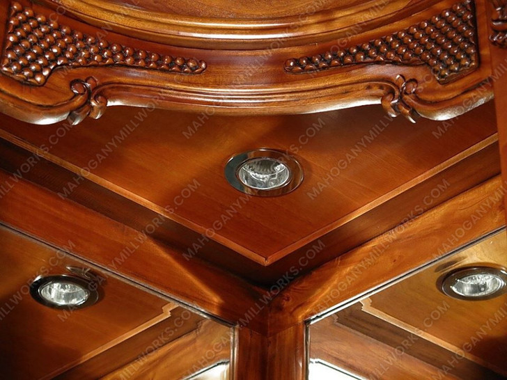 8ft Mahogany Corner Bar Back w/ Mirrors