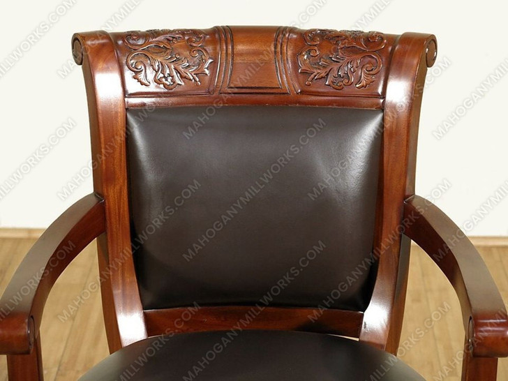 Leather Upholstered Game Chair w/ Casters