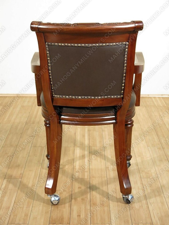 Leather Upholstered Game Chair w/ Casters